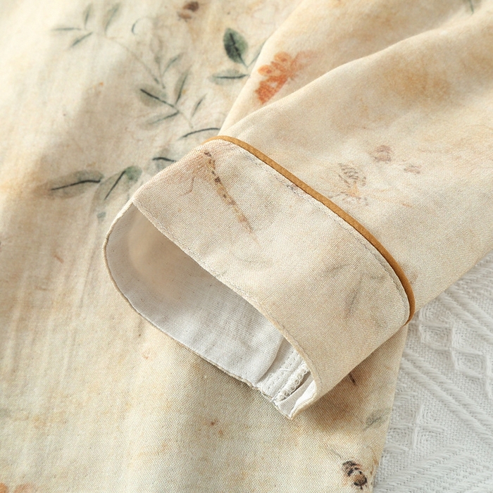 91家纺网 家纺一手货源 找家纺 洛兰沙家居馆【只代发】【只代发】 2025新款国风竹纤维鸟语花香春夏女睡衣大码长袖长裤自带凉感休闲套装 ls1303