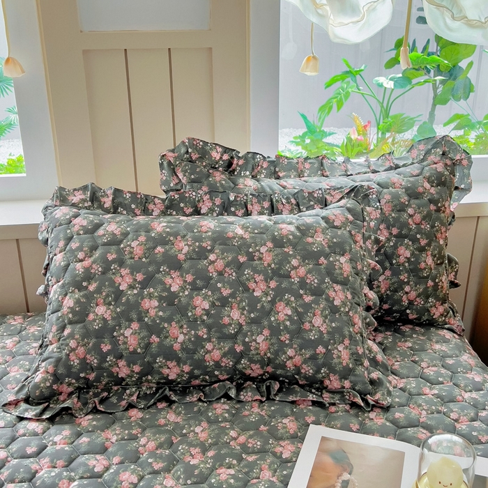 91家纺网 家纺一手货源 找家纺 情煊家纺 2025新款全棉印花小清新夹棉枕套 白兰地