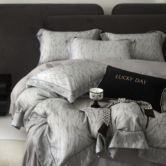 91家纺网 家纺一手货源 找家纺 金奇达2025新款【盛夏流年】-茧养莱赛尔四件套（标准号全网控价（折后券后）不低于258元） 梵高-洛根灰