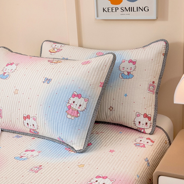 91家纺网 家纺一手货源 找家纺 情煊家纺 2025新款双面全棉夹棉枕套 甜喵