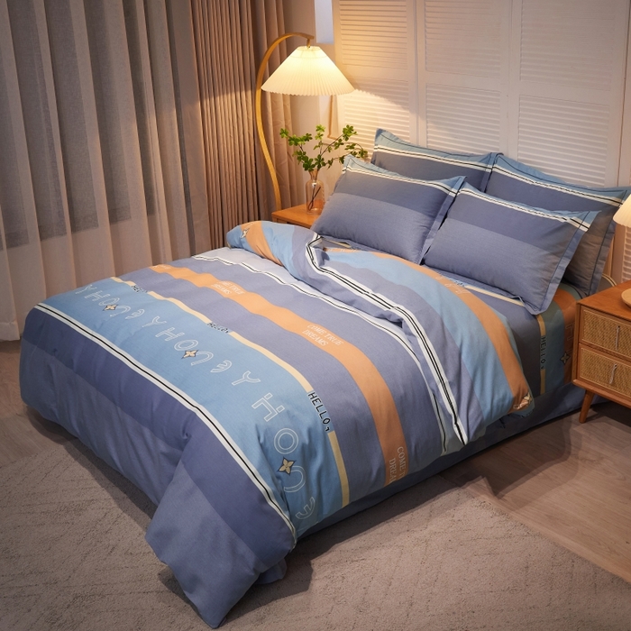 91家纺网 家纺一手货源 找家纺 2025新款全棉磨毛印花单品被套 乐天派灰