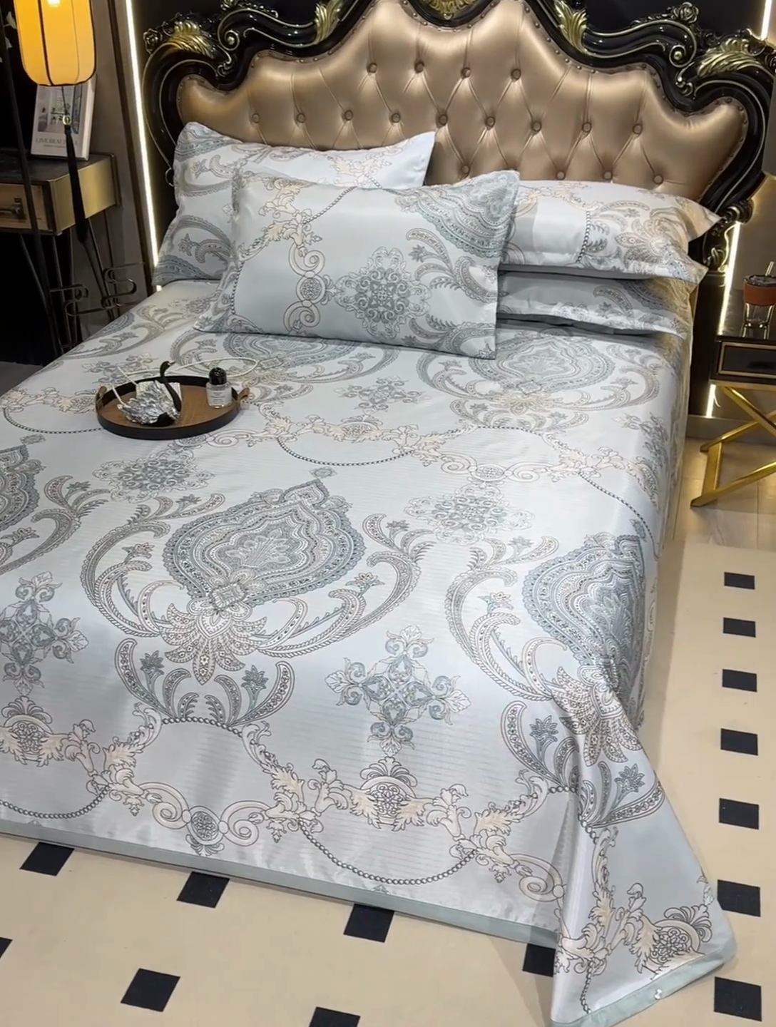 91家纺网 家纺一手货源 找家纺 （总）肖恩毯业 2025新款印花斜纹冰丝席三件套