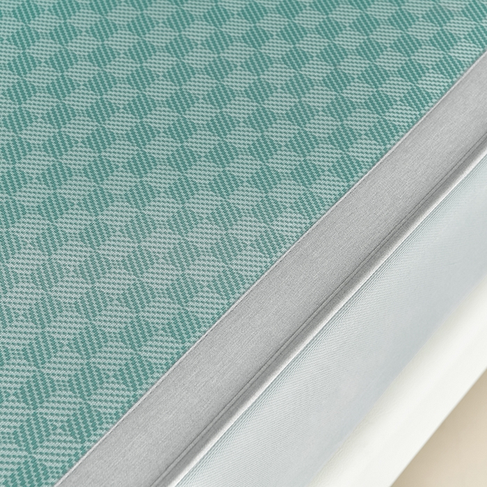 91家纺网 家纺一手货源 找家纺 小牛席业 2025新款棋盘格-冰丝清凉席系列（床笠款）凉席藤席冰藤席冰丝席竹席空调席草席乳胶席豆豆席三件套 绿色