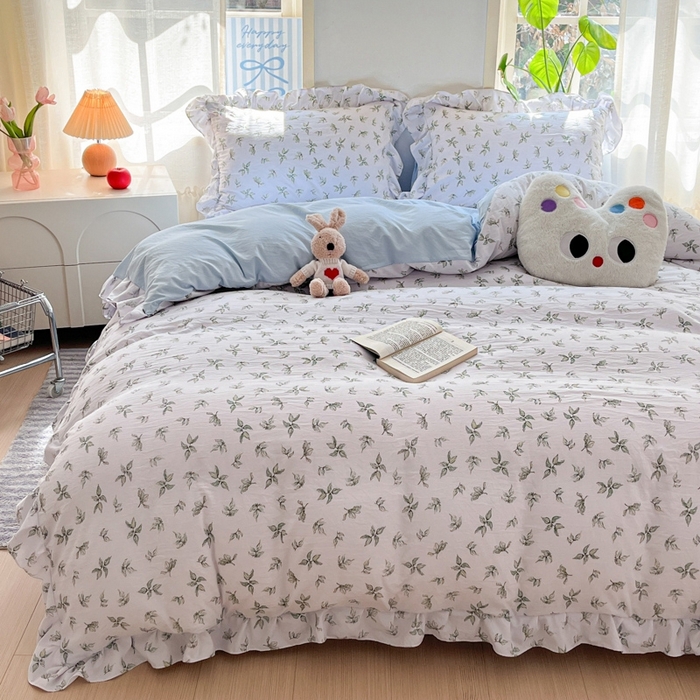 91家纺网 家纺一手货源 找家纺 雨帆家纺2025新款水洗棉印花四件套 夏日风情