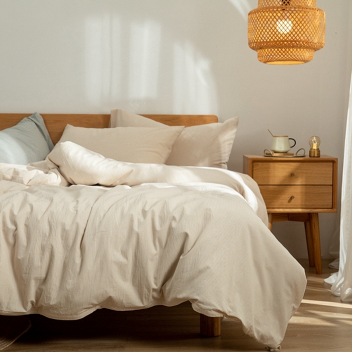 91家纺网 家纺一手货源 找家纺 玖弘家居 2025新款水洗棉单被套 米密条