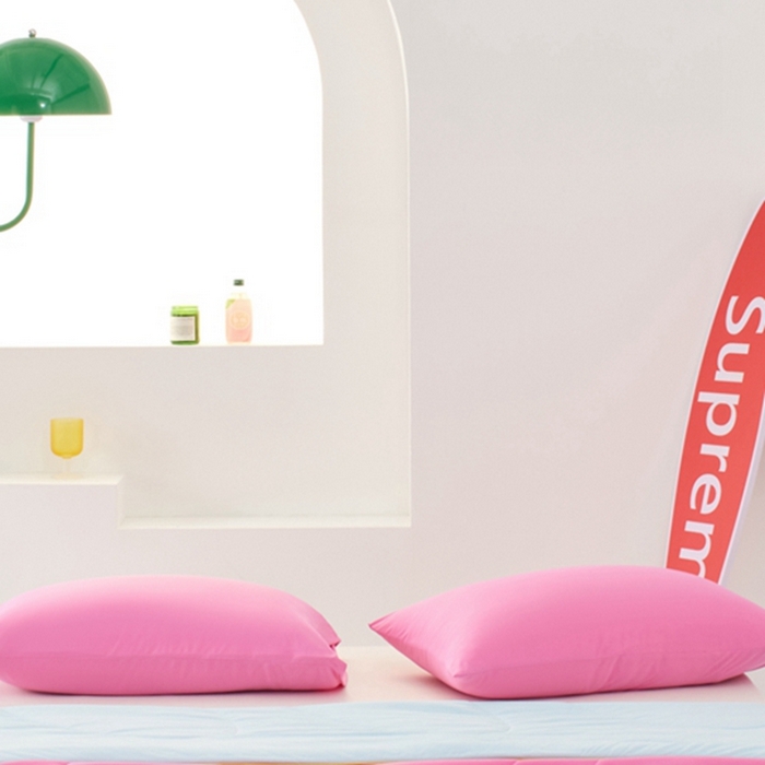 91家纺网 家纺一手货源 找家纺 LADY COCO2025新款coolmate多巴胺色系凉感枕套 玫瑰色