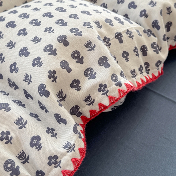 91家纺网 家纺一手货源 找家纺 金丝鸟家纺 2025新款全棉双层纱贝壳边四件套花卉系列 吉祥