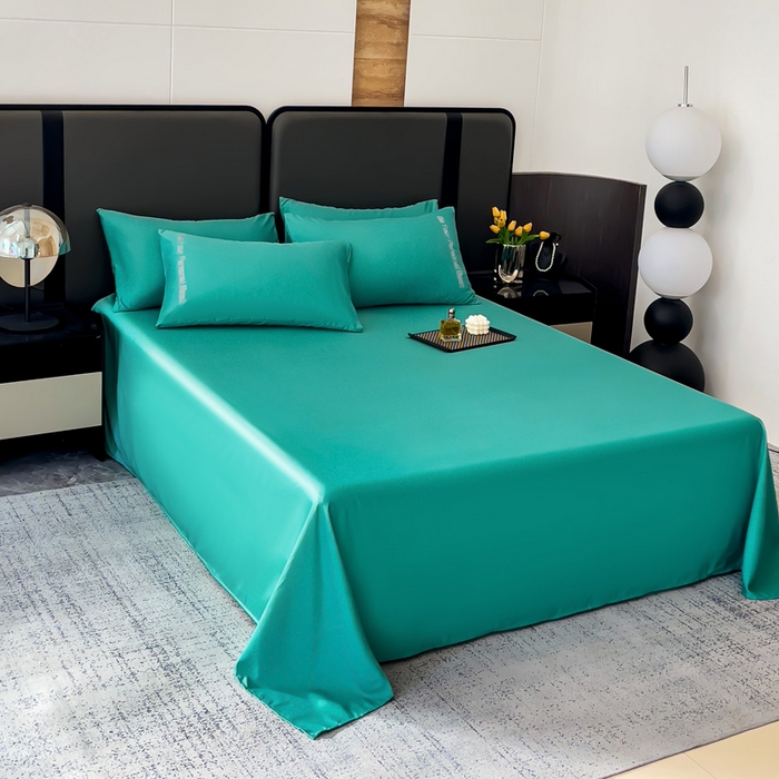 91家纺网 家纺一手货源 找家纺 纽缦家纺 2025新款纯色提花冰丝系列床单单件-单床单 薄荷绿