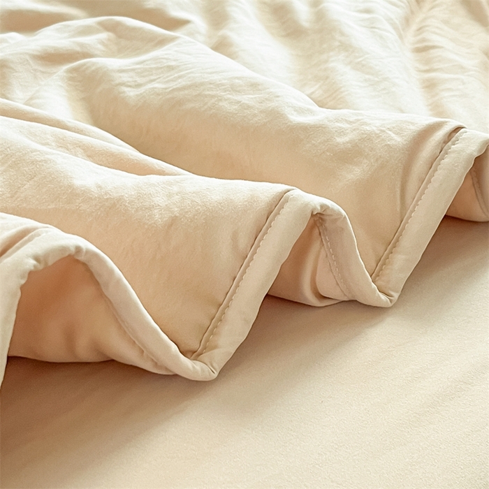 91家纺网 家纺一手货源 找家纺 盛秋家纺 2026新款A类水洗棉刺绣夏被 奶茶小熊