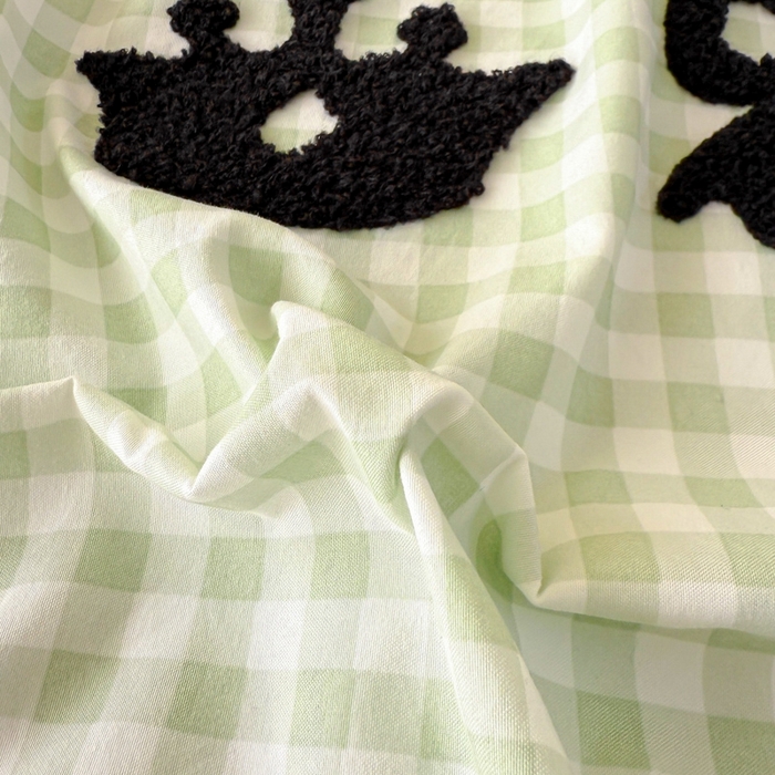 91家纺网 家纺一手货源 找家纺 米可2025新款水洗棉绣花花边款四件套 蝴蝶结-绿