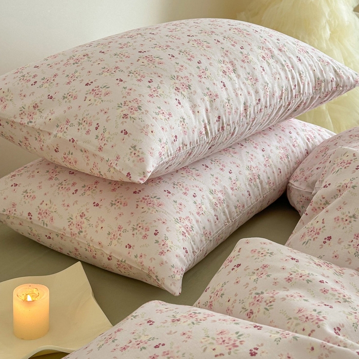 91家纺网 家纺一手货源 找家纺 塞纳 2026新款.全棉有氧双层纱四件套-场景二-拾秋-米粉