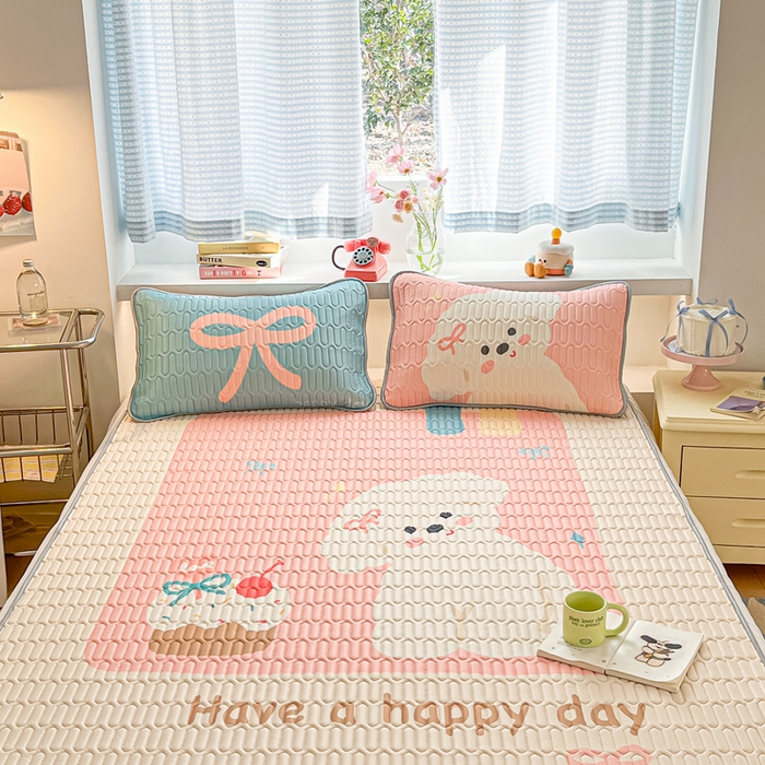 91家纺网 家纺一手货源 找家纺 川悦生活 2025新款大阪凉感丝凉席 莫妮恰