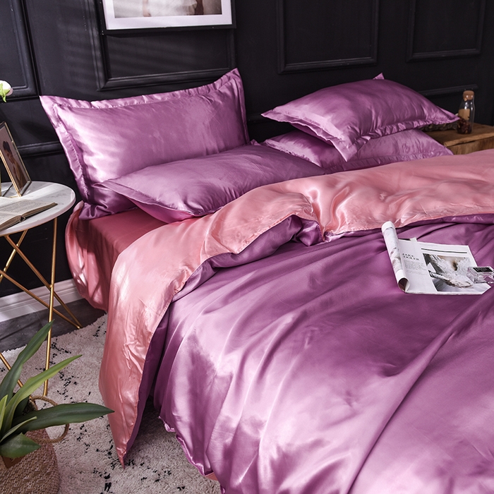 91家纺网 家纺一手货源 找家纺 经年 2025年特价款丝绸水洗冰丝四件套-单被套 直播爆款 豆沙玉色