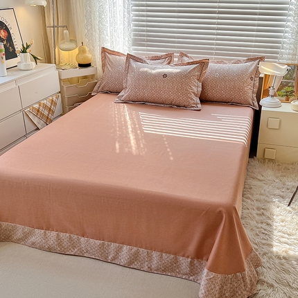 91家纺网 家纺一手货源 找家纺 （总）简约家纺 2025新款全棉磨毛印花单品床单