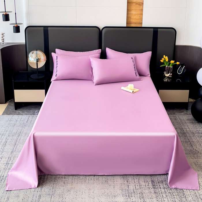 91家纺网 家纺一手货源 找家纺 纽缦家纺 2025新款纯色提花冰丝系列床单单件-单床单 梦幻紫