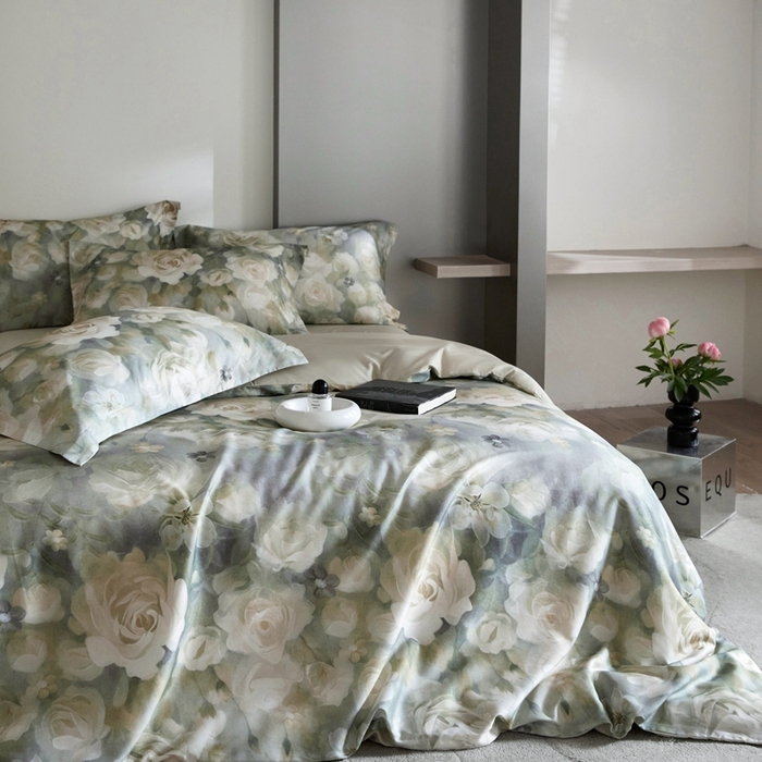 91家纺网 家纺一手货源 找家纺 金奇达2025新款【艺术花卉】-茧养莱赛尔四件套（标准号全网控价（折后券后）不低于228元） 清染