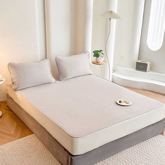 91家纺网 家纺一手货源 找家纺 好艺佳毛毯 2025新款3D凉豆豆凉席凉感软席空调席三件套单件学生宿舍 凉豆豆-焦糖咖