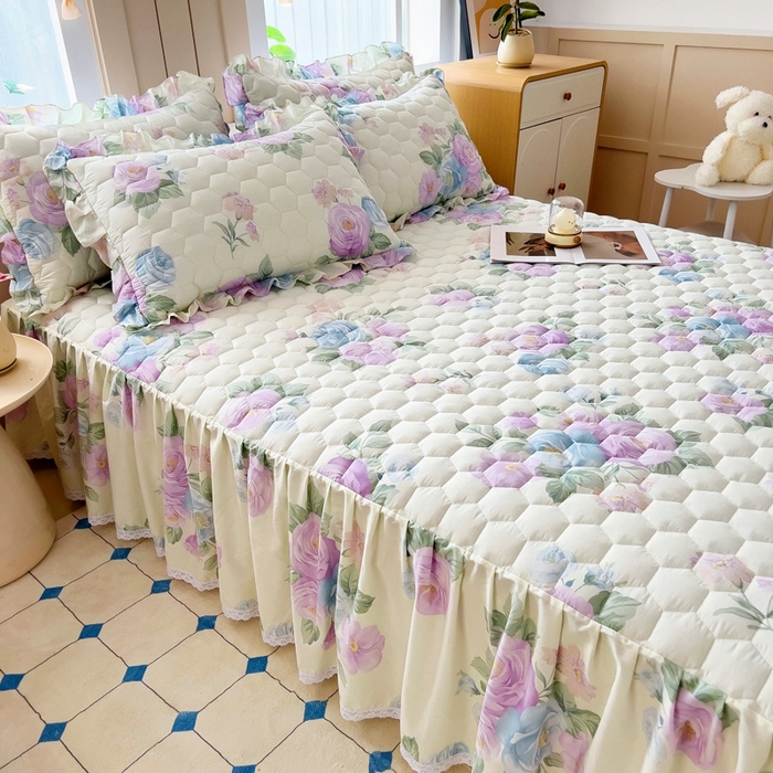 91家纺网 家纺一手货源 找家纺 情煊家纺 2025新款全棉印花小清新夹棉枕套 假日玫瑰