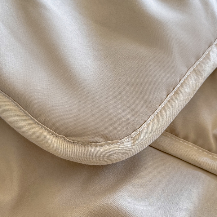 91家纺网 家纺一手货源 找家纺 萌飞 2025新款A类亲肤大豆棉刺绣夏被四件套 银杏叶驼