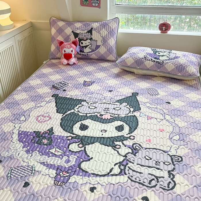 91家纺网 家纺一手货源 找家纺 金爱家 2025新款正版三丽鸥凉感乳胶凉席 信封库洛米