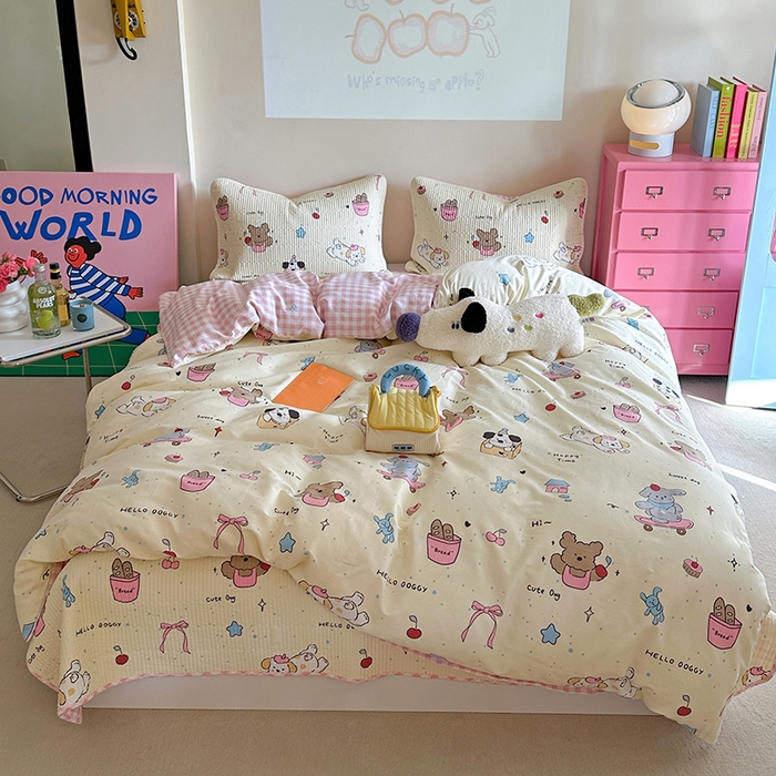 91家纺网 家纺一手货源 找家纺 （总）麦伦家居 2025新款高温砂洗全棉床盖印花床盖