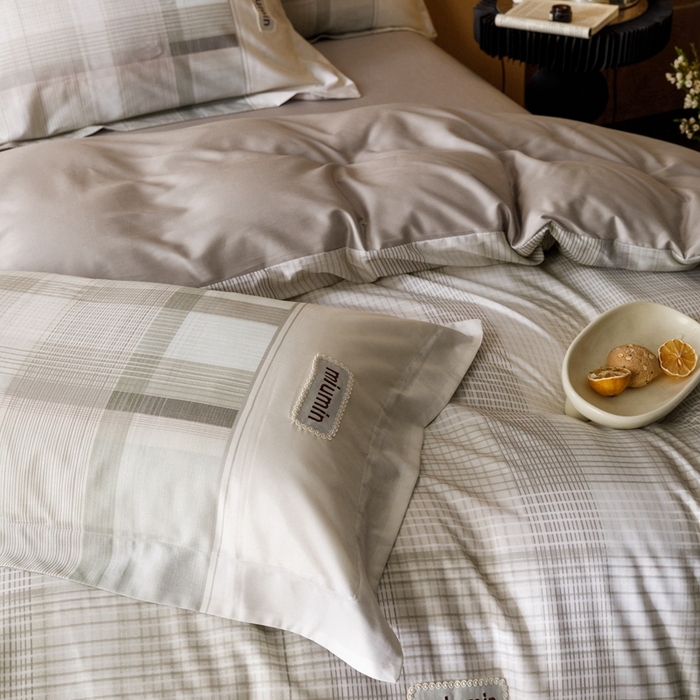 91家纺网 家纺一手货源 找家纺 金奇达2025新款【洛米奥】-轻氧水光天丝棉四件套（标准号全网控价（折后券后）不低于288元） 洛米奥-绿咖