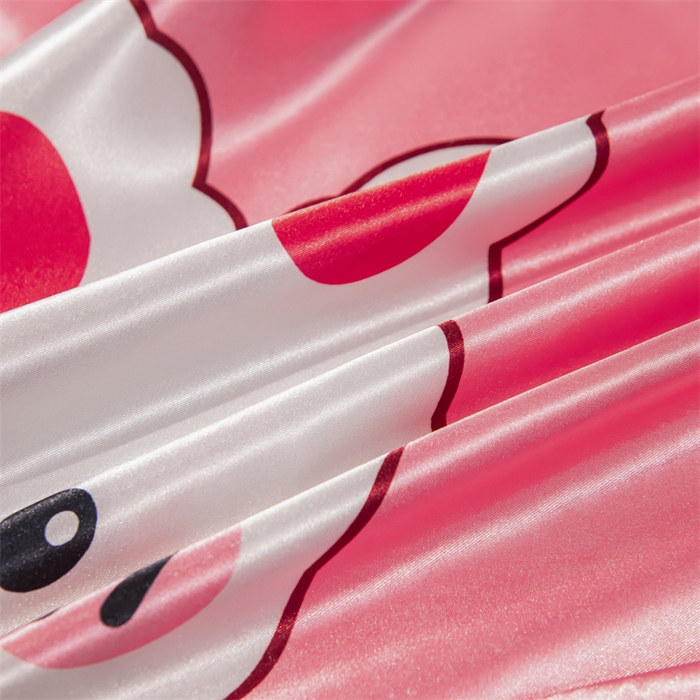 91家纺网 家纺一手货源 找家纺 梦舒羽 2025新款可水洗冰丝双人枕套凉爽情侣枕头套枕芯套 乖萌兔