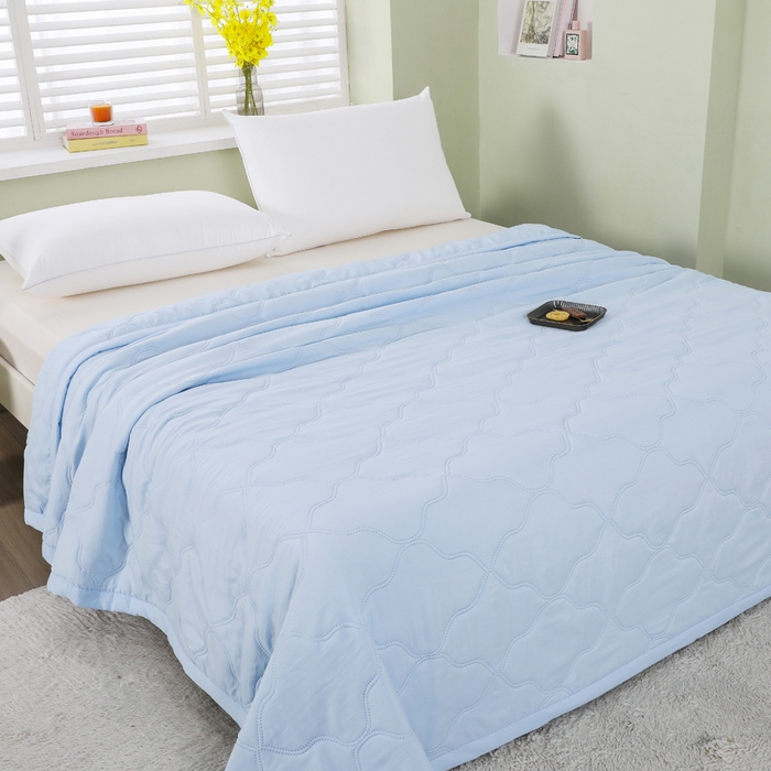 91家纺网 家纺一手货源 找家纺 太阳树家纺 2025水洗棉夏被夏凉被空调被超声波压花礼品直播供应链引流爆款 骑士蓝