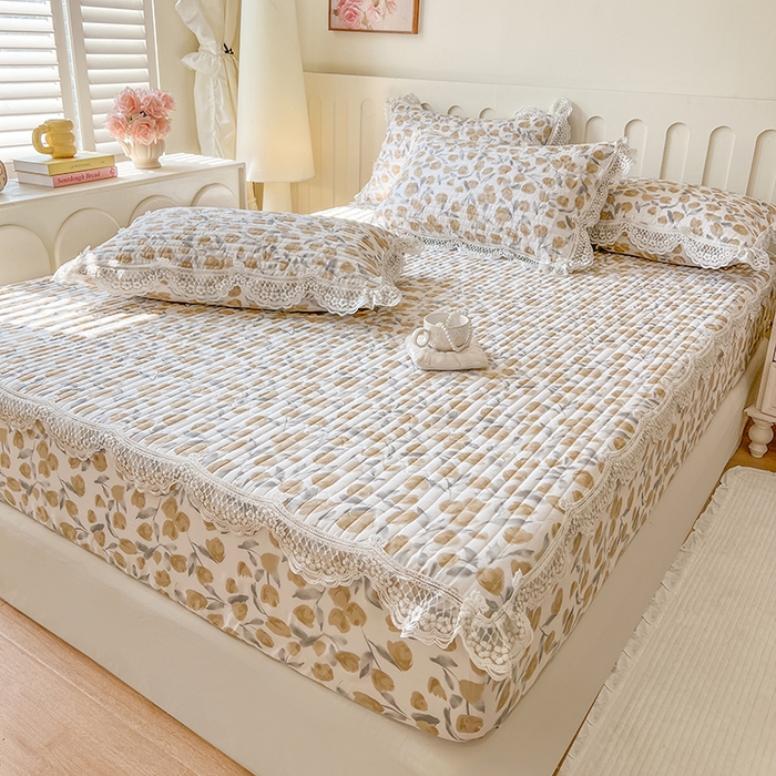 91家纺网 家纺一手货源 找家纺 麒豆豆 2025新款天丝印花床笠 薇拉