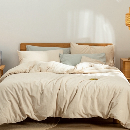 91家纺网 家纺一手货源 找家纺 玖弘家居 2025新款水洗棉单被套 米密条