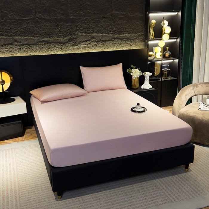 91家纺网 家纺一手货源 找家纺 （总）氧家2025新款60支全棉贡缎纯色四件套