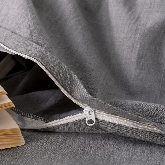 91家纺网 家纺一手货源 找家纺 玖弘家居 2025新款水洗棉单被套 浅灰