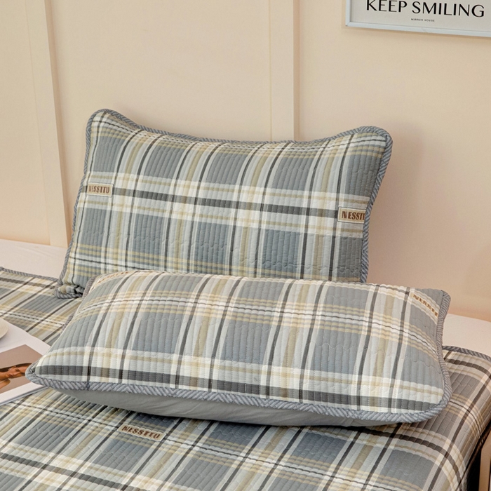 91家纺网 家纺一手货源 找家纺 情煊家纺 2025新款双面全棉夹棉枕套 伯格灰