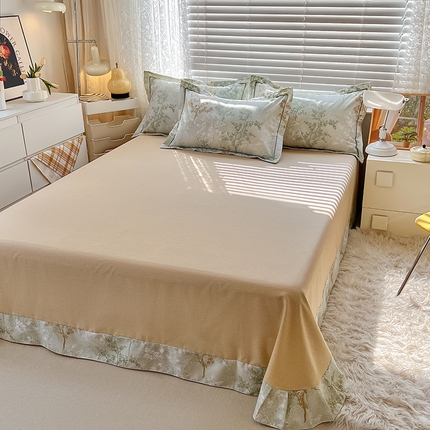 91家纺网 家纺一手货源 找家纺 （总）简约家纺 2025新款全棉磨毛印花单品床单