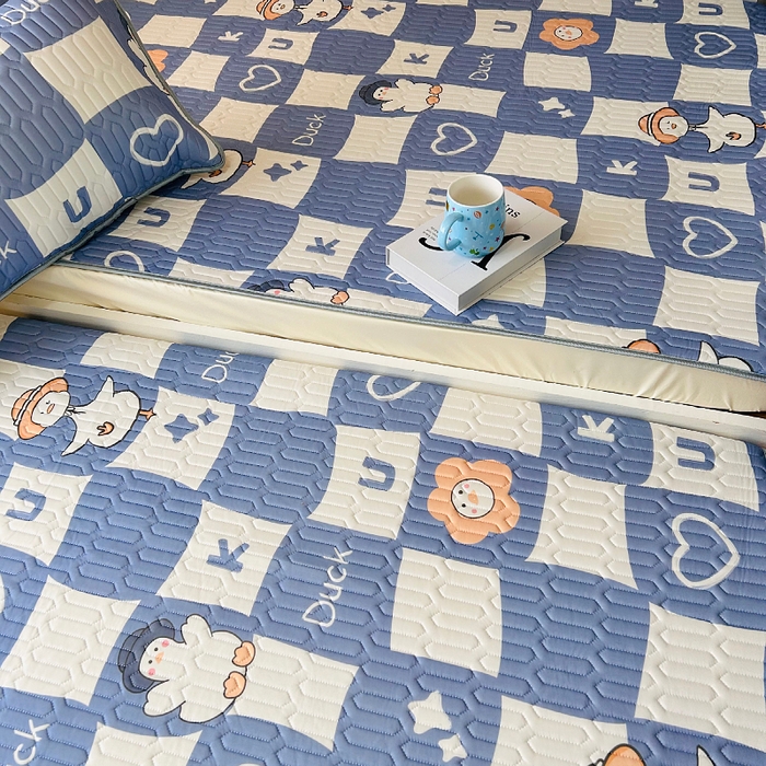 91家纺网 家纺一手货源 找家纺 小虾米 2025乳胶凉席上下床床笠 萌萌鸭