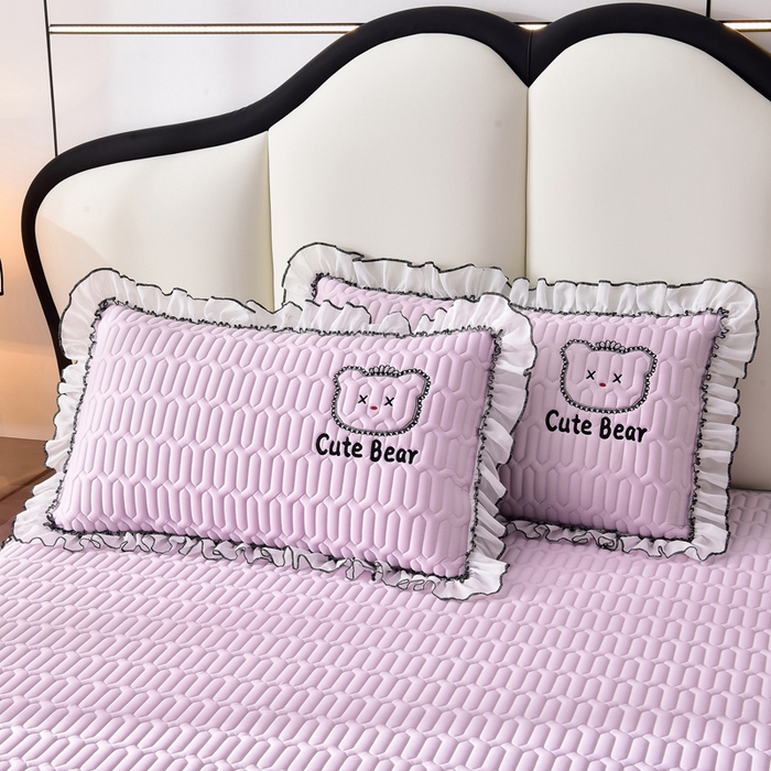 91家纺网 家纺一手货源 找家纺 炫拼家纺 2025新款coco熊床裙款乳胶凉席 coco熊-熏衣紫