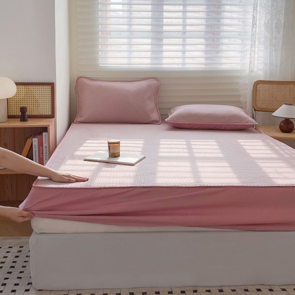 91家纺网 家纺一手货源 找家纺 莱登卡奴 2025新款A类宝宝棉针织棉大豆夹棉床笠 夹棉款-豆沙