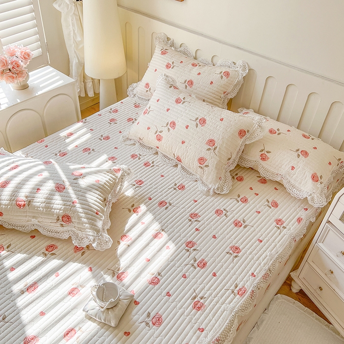 91家纺网 家纺一手货源 找家纺 麒豆豆 2025新款天丝印花床笠 西西里玫瑰