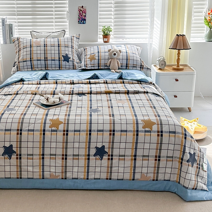 91家纺网 家纺一手货源 找家纺 欧夏家纺 2025新款里外全棉印花夏被100%新疆棉花 格调