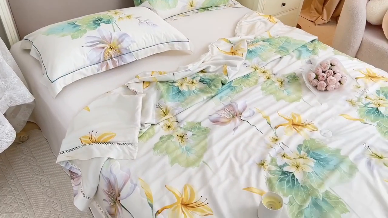 91家纺网 家纺一手货源 找家纺 棉生活家纺 2025新款春夏莫代尔天丝夏被 倾城米