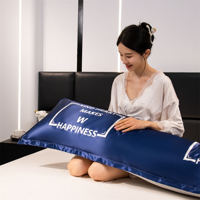 91家纺网 家纺一手货源 找家纺 梦舒羽 2025新款可水洗冰丝双人枕套凉爽情侣枕头套枕芯套 幸福时刻