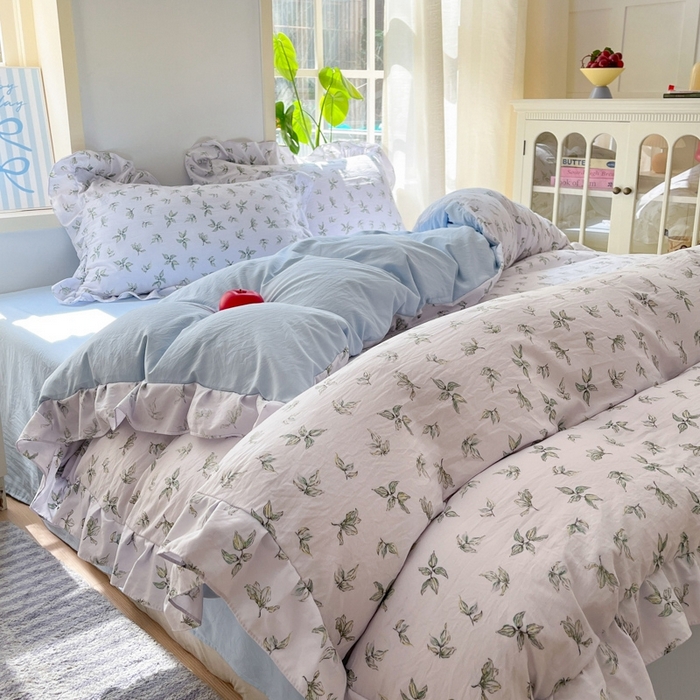 91家纺网 家纺一手货源 找家纺 雨帆家纺2025新款水洗棉印花四件套 夏日风情