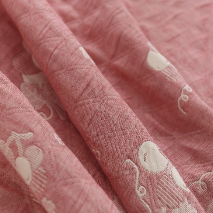 91家纺网 家纺一手货源 找家纺 九沐良品 2025新款A类全棉三层纱多功能毛巾被盖毯床单夏被 葡萄粉