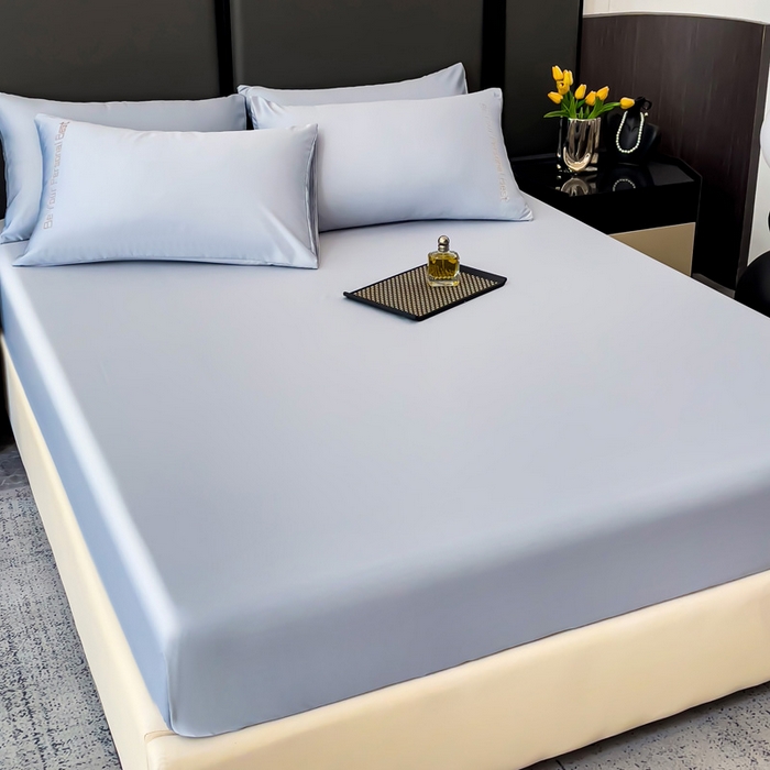 91家纺网 家纺一手货源 找家纺 纽缦家纺 2025新款纯色提花冰丝系列床笠单件-单床笠 星空灰