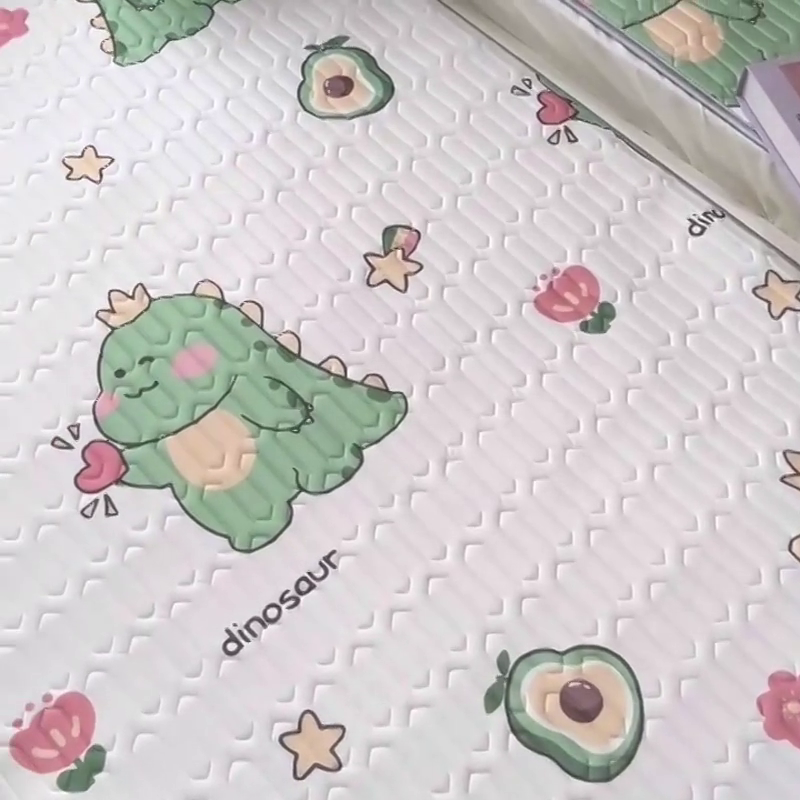 91家纺网 家纺一手货源 找家纺 小虾米 2025乳胶凉席上下床床笠 趣味恐龙