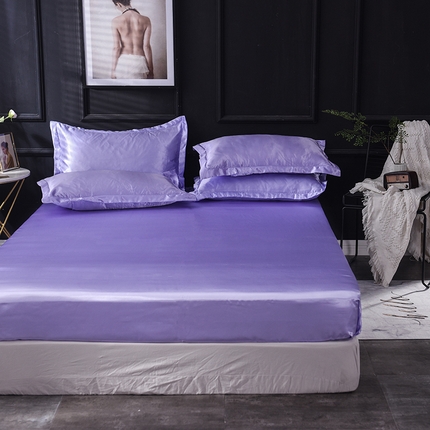 经年 2025年特价款丝绸水洗冰丝四件套-单床笠 直播爆款 雪青