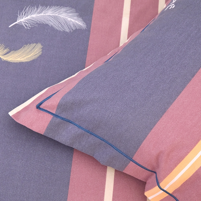 91家纺网 家纺一手货源 找家纺 简约家纺 2025新款全棉磨毛印花单品枕套 风光无限 粉