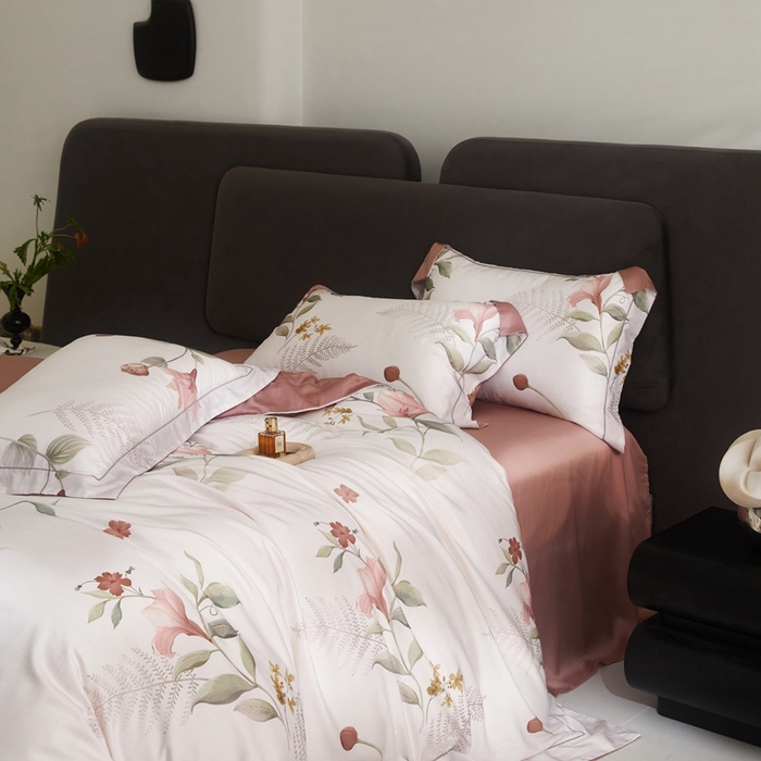 91家纺网 家纺一手货源 找家纺 金奇达2025新款【盛夏流年】-茧养莱赛尔四件套（标准号全网控价（折后券后）不低于258元） 艾诺丝粉