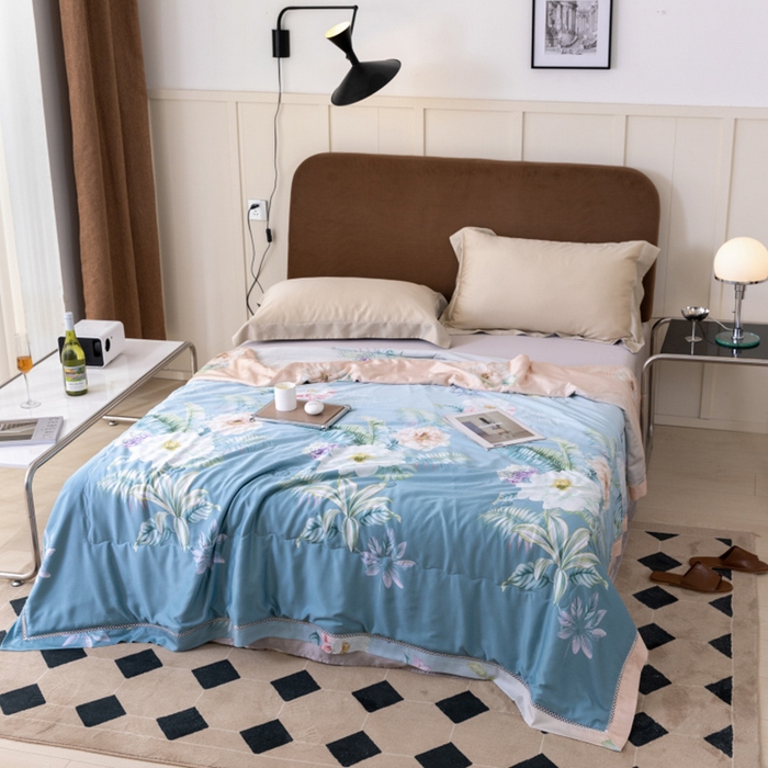 91家纺网 家纺一手货源 找家纺 棉生活家纺 2025新款春夏莫代尔天丝夏被 洛蒂亚