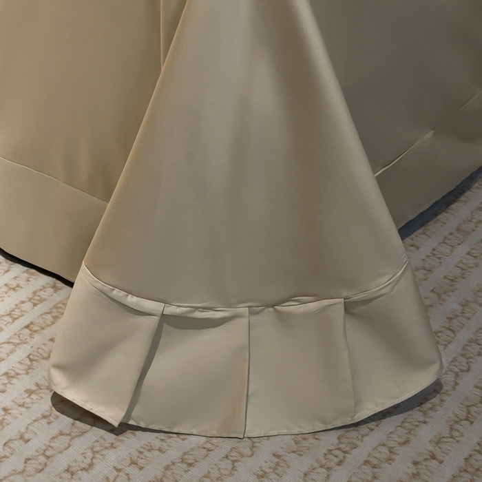 91家纺网 家纺一手货源 找家纺 氧家2025新款60支全棉贡缎纯色四件套 香槟金